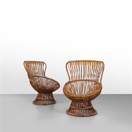  FRANCO ALBINI <br>Due poltrone "Margherita" per 