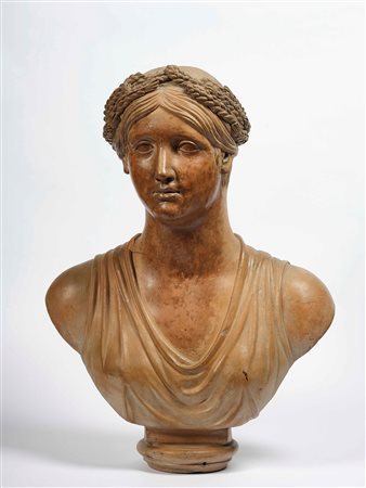 Cerere. Busto in terracotta. Scultore neoclassico del XIX secolo H. 65 cm,...