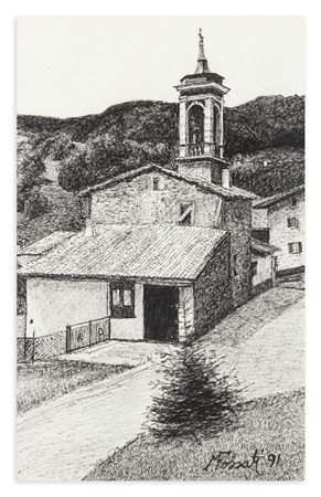 MARIO FOSSATI (1918-1999) - Serina. Chiesa S. Antonio, 1991