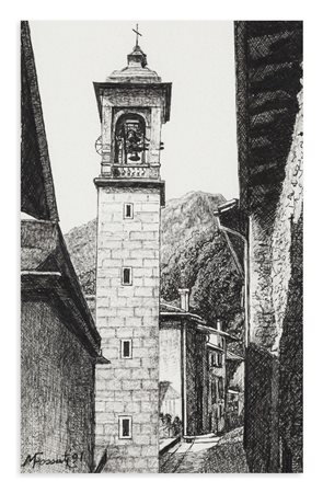 MARIO FOSSATI (1918-1999) - Val Serina. Tagliata - Chiesa, 1991