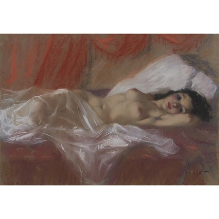 GIOVANNI ALIGO', Nudo di donna, Pastello su cartoncino