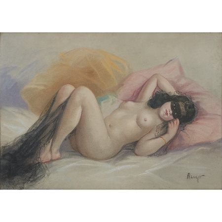 GIOVANNI ALIGO', Nudo di donna, Pastello su cartoncino