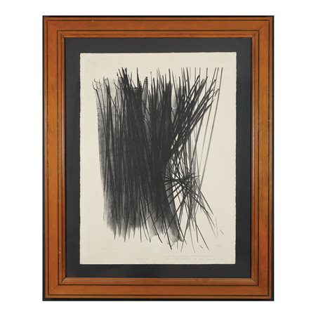 Hans Hartung Senza titolo, 1969 due litografie, ess. 61/75 e 56/75, il foglio...