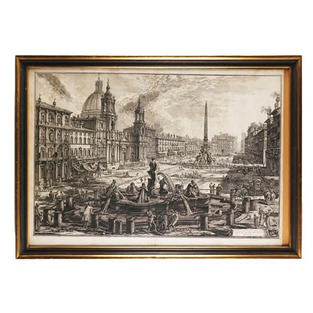 Giovanni Battista Piranesi Veduta di Piazza Navona incisione, il foglio cm....