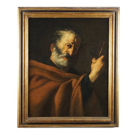 Francesco Fracanzano (ambito) San Pietro olio su tela, cm. 68,5x55,5