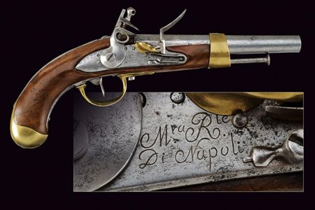 Pistola a pietra focaia mod. AN XIII d'epoca murattiana