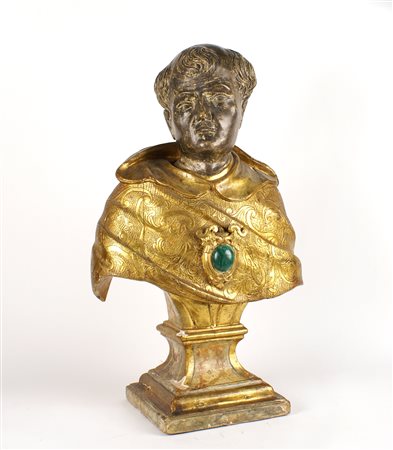 SCUOLA NAPOLETANA XIX Sec. busto reliquiario raffigurante "San Gennaro" in...