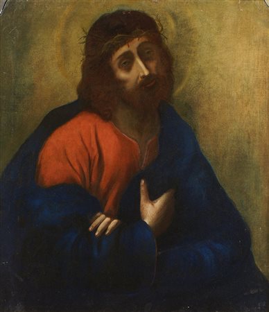 CARLO DOLCI, COPIA DA XIX Sec. Cristo incoronato, olio su tela entro cornice...