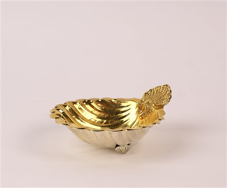 CONCHIGLIA IN ARGENTO E VERMEIL Brandimarte Firenze cm. 6x15x12,5 113 gr.