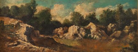 GIUSEPPE PALANTI (Milano 1881 - 1946) "Paesaggio". Olio su tavola. Cm...