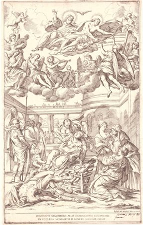 Giuseppe Maria Mitelli (1634-1718) da Domenichino ossia Domenico Zampieri (1581-1641): MARTIRIO DI SANTA AGNESE,  C. 1679