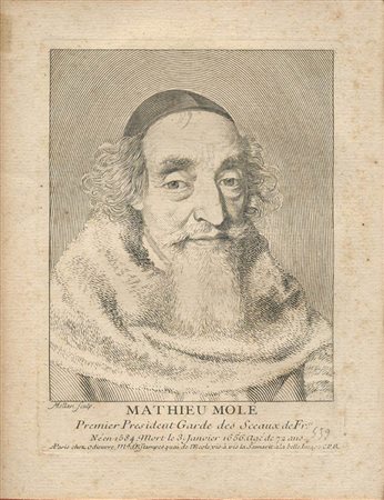 Claude Mellan (1598-1688) : RITRATTO DI MATHIEU MOLÉ