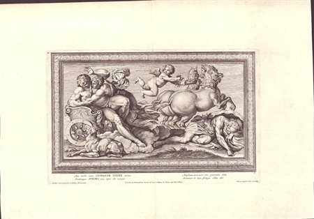 Pietro Aquila (1630-1692) da Annibale Carracci : AURORA E CEFALO, C. 1677