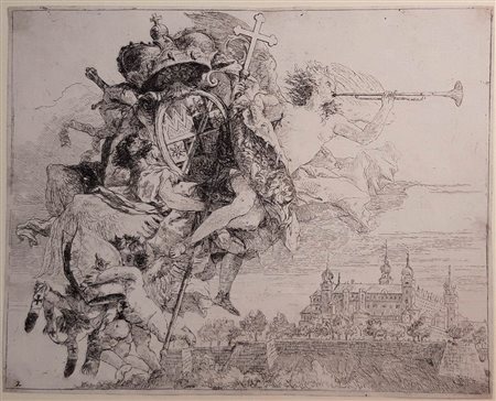 Giandomenico Tiepolo (1727-1804): LE ARMI DELL’ARCIVESCOVO CARLO FILIPPO PRINCIPE DI WURZBURG, 1753