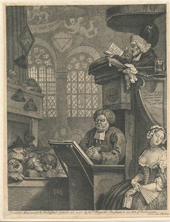 William Hogarth (1697-1764): LA CONGREGAZIONE DORMIENTE, 1736