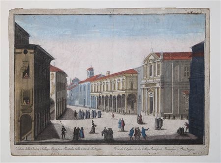 Panfili Pio (1723- 1812): VEDUTA DELLA CHIESA E COLLEGIO PONTEFICIO MONTALTO NELLA CITTÀ DI BOLOGNA