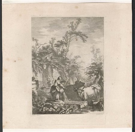 Jean Claude Richard de Saint-Non detto Abbé de Saint-Non (1730-1792) da Jean Baptiste Le Prince (1734-1781): SCENA PASTORALE, 1755