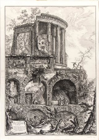 Giovanni Battista Piranesi (1720-1778): ALTRA VEDUTA DEL TEMPIO DELLA SIBILLA IN TIVOLI.