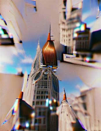 3 Magnas “Chrysler Tower view from the Sky. New York VqGan Alternative Reality”