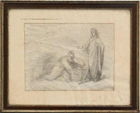 Ignoto del secolo XIX "Noli me tangere" matita su carta (mm 163x213). Iscritto