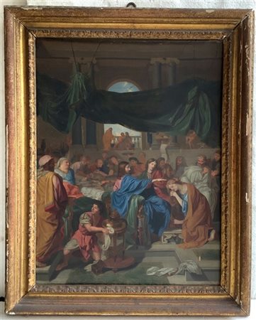 Copia da Charles Lebrun, secolo XIX, "Il Convito del Fariseo", olio su tela (cm