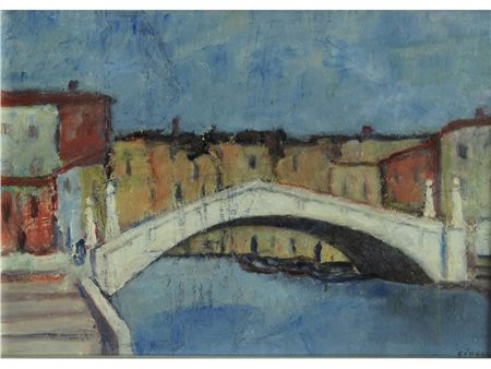 Carlo Adriano Ciocca (1902-1984) Venezia, Ponte delle Guglie Olio su...