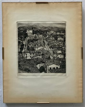 Benvenuto Disertori "Borgo S. Antonio a Perugia" 1912-1917
acquaforte
(lastra cm