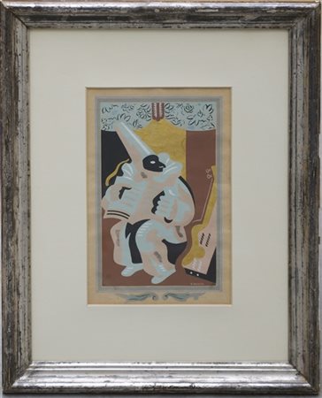 Gino Severini "Polichinelle au livre" 1930
pochoir
cm 37x24
Seconda tavola dalla