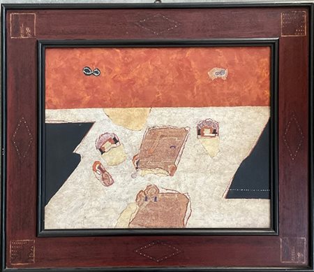 Gustavo Foppiani "Mappa bianca" 1981
tecnica mista su tavola
cm 40x50. In cornic