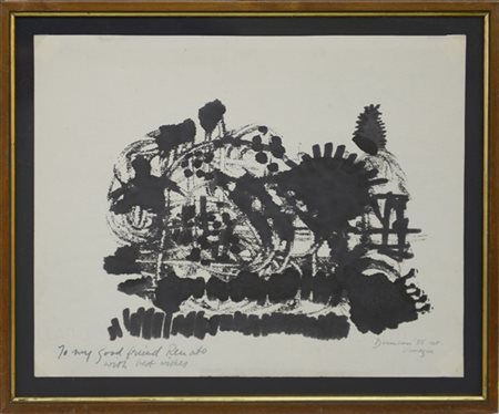 Joseph Duncan "Senza titolo" 1955
pennarello su carta
cm 24x29,5
firmato, datato