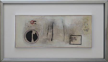 Lucio Del Pezzo "Senza titolo" 1960
olio e collage su cartone
cm 21x50
firmato e