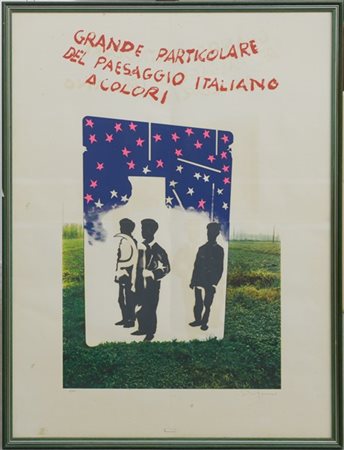 Mario Schifano "Grande particolare del paesaggio italiano a colori" 
serigrafia