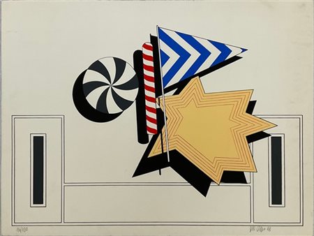 Lucio Del Pezzo "Senza titolo" 1968
serigrafia a colori
cm 45x60
numerata 16/100