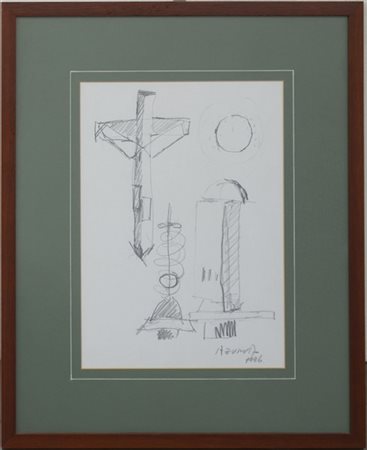 Kengiro Azuma "Senza titolo" 1996
disegno a matita raffigurante i tre crocifissi