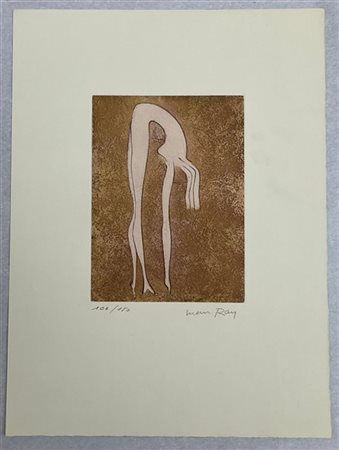 Man Ray "Nu" 1968
acquaforte e acquatinta a colori
(lastra cm 18,5x13,8; foglio