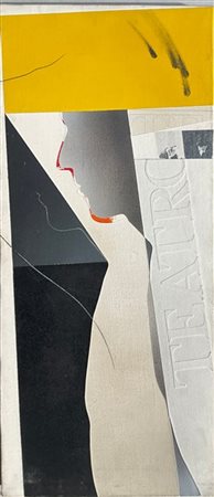 Angelo Cagnone "Teatro" 1984
tecnica mista su tela
cm 65x30
firmato, datato e ti