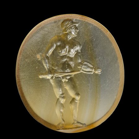 A large postclassical agate intaglio. Gladiator.