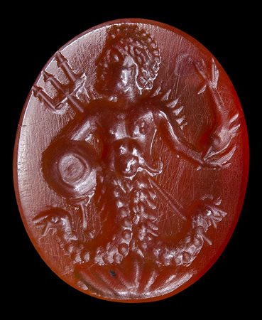 A postclassical carnelian intaglio. Neptune.