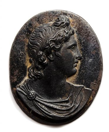 A neoclassical iron Berlin cameo plaquette. Apollo of Belvedere