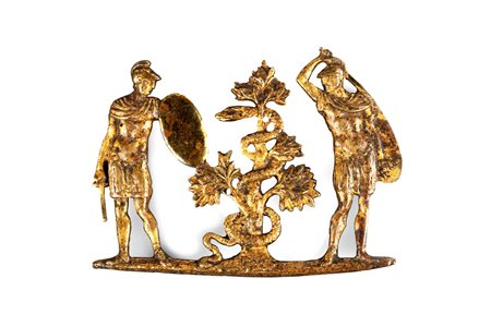 Placca in bronzo dorato con scena mitologica, secolo XVI