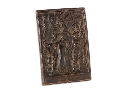 Placca in bronzo raffigurante Cristo davanti a Pilato, secolo XVI