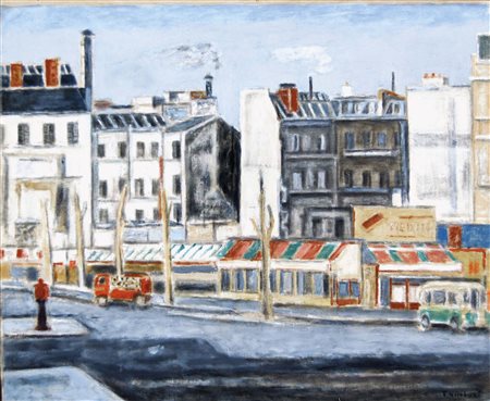 TAMBURI ORFEO Jesi 1910 - Parigi 1994 Boulevard Haussmann Paris 1956 olio su...