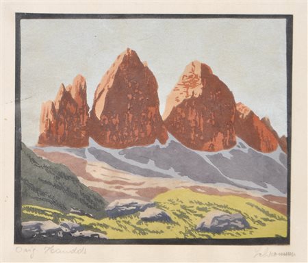 Sidonius von Schrom (WienVienna 1887 -Innsbruck 1960) Tre Cime di...