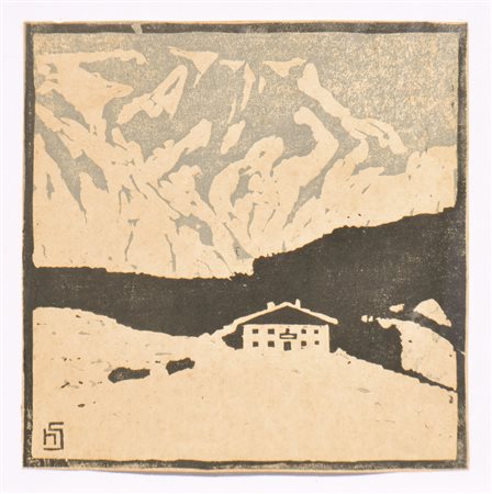 Heinrich Schröder (Krefeld 1891 – Innsbruck 1942) Paesaggio alpino...