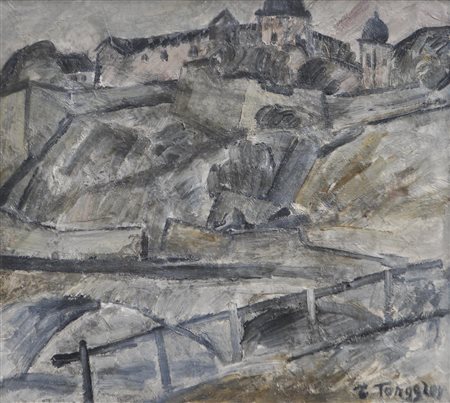 Erich Torggler (Kufstein 1899 – Innsbruck 1938) Würzburg, 1925/30 ca.;Olio su...