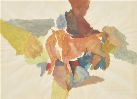 Norbert Drexel (* Hohenems, Vorarlberg 1933) Toro, 1961;Tempera su carta, 47...