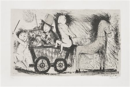 Vladislav Kavan (Baska 1924 – Bozen/Bolzano 2005) Carrozza, 1972;Litografia,...