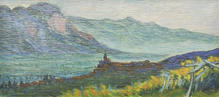 Elfi Widmoser (Meran/Merano 1930 - 2020) Paesaggio in Oltradige;Olio su...