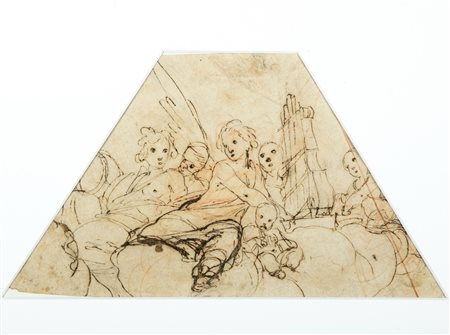 Attribuito Taddeo Zuccari (Sant'Angelo in Vado 1529 – Roma 1566) - Angeli musicanti