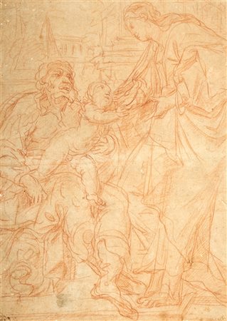 Attribuito a Niccolò Berrettoni (Palermo 1646 - 1707) - Riposo durante la fuga in Egitto